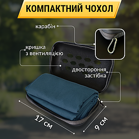 Рушник для пляжу, пляжний рушник із мікрофібри, тонкий рушник для пляжу Hechpro 120 см синій (HР120)