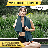 Спортивний рушник мікрофібра,рушник для спортсменів,рушник із мікрофібри  Hechpro 120 см синій (HР120), фото 6