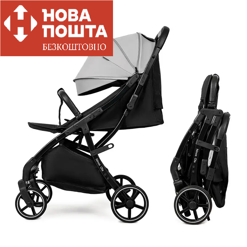 Коляска прогулянкова Ninos Ola New Light Grey сіра NO2024LG