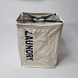 Тканинний кошик для білизни із зручними ручками та принтом Rolling Bag, універсальна каркасна корзина AND-243, фото 8