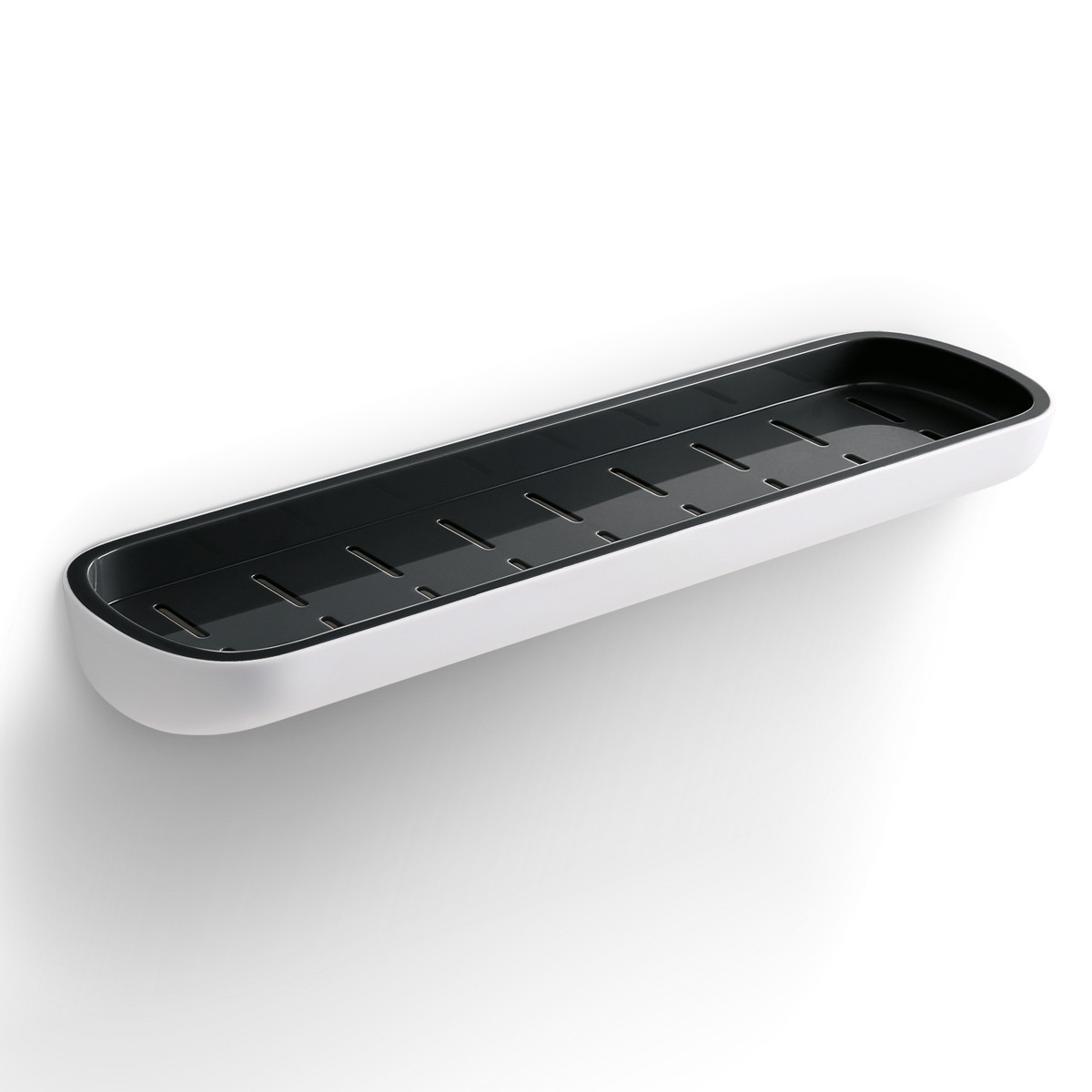 Полиця велика MVM BP-18 клейка пластикова Біло-чорна (BP-18 WHITE/BLACK)