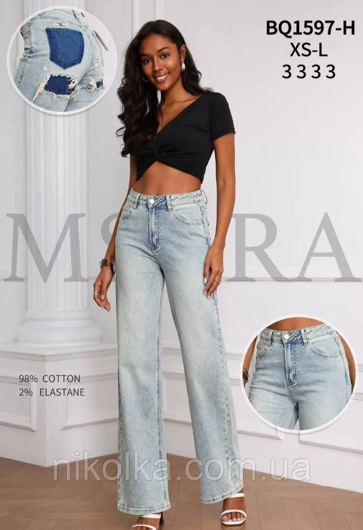 Джинси жіночі оптом, XS-L рр., арт. Nk-BQ1597-H, фото 1