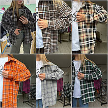 Жіноча сорочка з турецького фланеля з довгими рукавами та з гудзиками розміри норма + батал