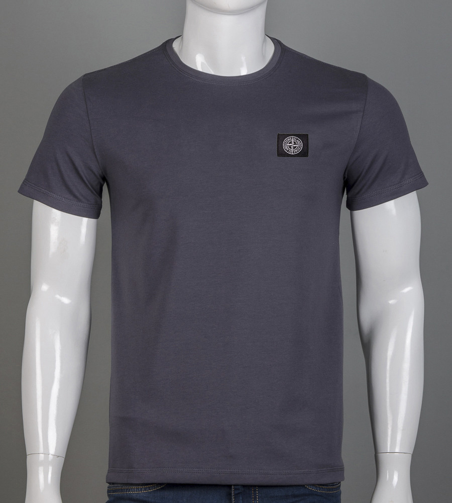 Футболка чоловіча Stone Island 2409м Нашивка (Уп.4шт M-XXL), Графіт