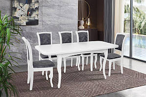 Стіл обідній Соренто (1300+400)*780, білий