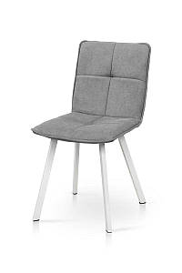 Стілець Тетріс, метал білий/ тканина світло сіра
