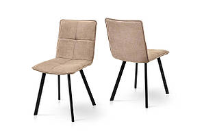 Стілець Тетріс, метал чорний/ тканина коричнева