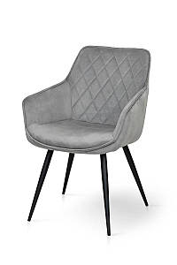 Крісло Наомі, чорний/ велюр світл-сірий