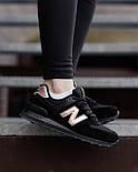 Жіночі кросівки демісезонні New Balance 574 весна осінь чорні. Живе фото, фото 4