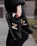 Жіночі кросівки демісезонні New Balance 574 весна осінь чорні. Живе фото, фото 6