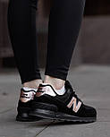 Жіночі кросівки демісезонні New Balance 574 весна осінь чорні. Живе фото, фото 5