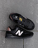 Жіночі кросівки демісезонні New Balance 574 весна осінь чорні. Живе фото, фото 7