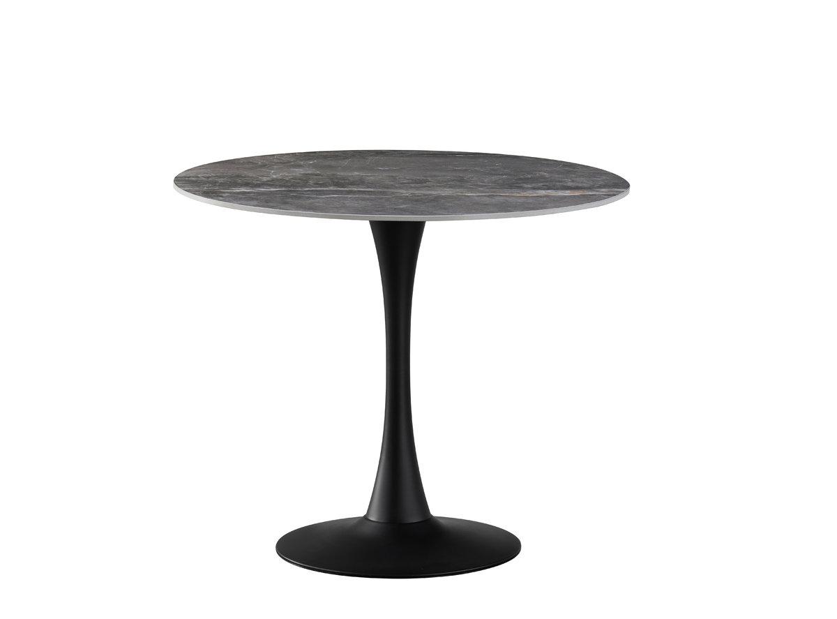 Стіл Опал (D=90), чорний/кераміка Армані грей, фото 1