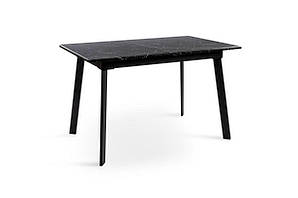 Стіл Етна 120(+40)*75 чорний метал/мрамор чорн
