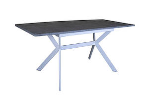 Стіл Хьюстон 130(+40)*77 білий метал/мрамор світ