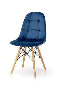 Стілець ДЖАСТІН, велюр синій