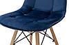 Стілець ДЖАСТІН, велюр синій, фото 4