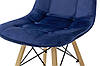 Стілець ДЖАСТІН, велюр синій, фото 5