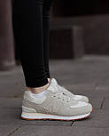 Жіночі кросівки демісезонні New Balance 574 весна осінь сірі. Живе фото, фото 5