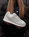 Жіночі кросівки демісезонні New Balance 574 весна осінь сірі. Живе фото, фото 10