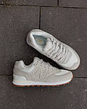 Жіночі кросівки демісезонні New Balance 574 весна осінь сірі. Живе фото, фото 3