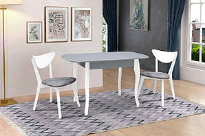 Стіл обідній Кантрі (930+300)*670, сірий/білий