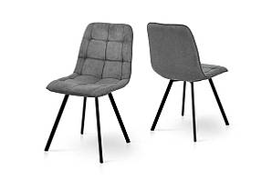 Стілець Софт, метал чорний/ тканина темно сіра