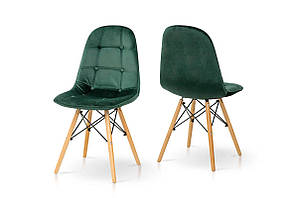 Стілець ДЖАСТІН, велюр зелений