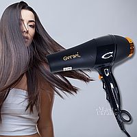 Фен для сушіння та укладання волосся Gemei 2100 Вт, універсальний фен з 2 швидкісними режимами Чорний GM-1771