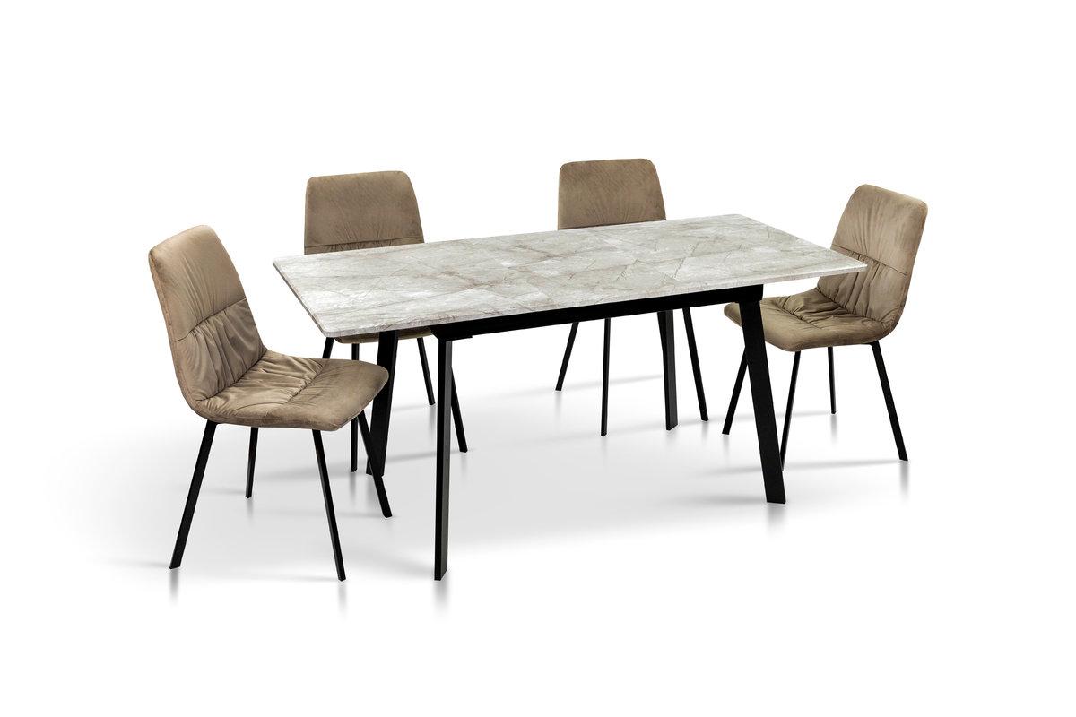 Стіл Етна 120(+40)*75 чорний метал/базальт, фото 1