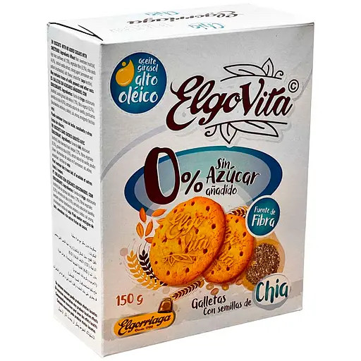 Печиво Elgorriaga ElgoVita з насінням чіа без цукру 150 г, фото 1
