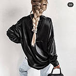 Жіноча блузка шовк 42-46,48-52 чорний, бежевий, смарагд, електрик, малина, фото 3