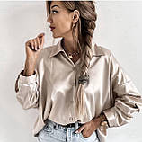 Жіноча блузка шовк 42-46,48-52 чорний, бежевий, смарагд, електрик, малина, фото 2