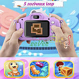 Дитячий фотоапарат Єдиноріг з іграми фото відео картою пам'яті Фіолетовий (60707), фото 4