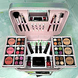 Набір косметики для макіяжу у валізці для дівчат жінок Сріблястий (60711), фото 2