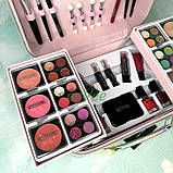 Набір косметики для макіяжу у валізці для дівчат жінок Сріблястий (60711), фото 3