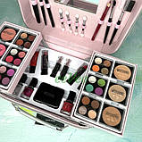 Набір косметики для макіяжу у валізці для дівчат жінок Сріблястий (60711), фото 4