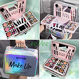 Набір косметики для макіяжу у валізці для дівчат жінок Сріблястий (60711), фото 7