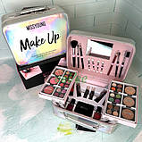 Набір косметики для макіяжу у валізці для дівчат жінок Сріблястий (60711), фото 8
