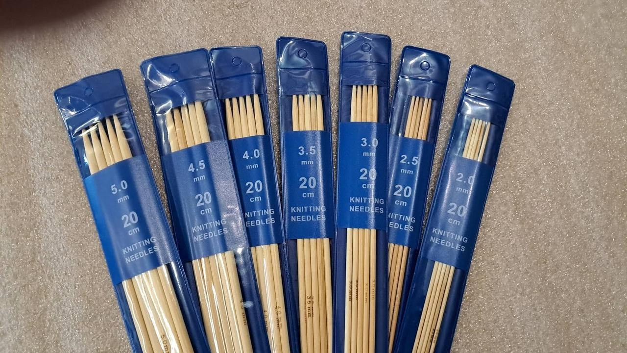 Бамбукові панчішні спиці Набір 5 шт. 20 см, фото 1