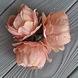 Півонії персикові тканини, діаметр 6 см — набір 25 шт., фото 2
