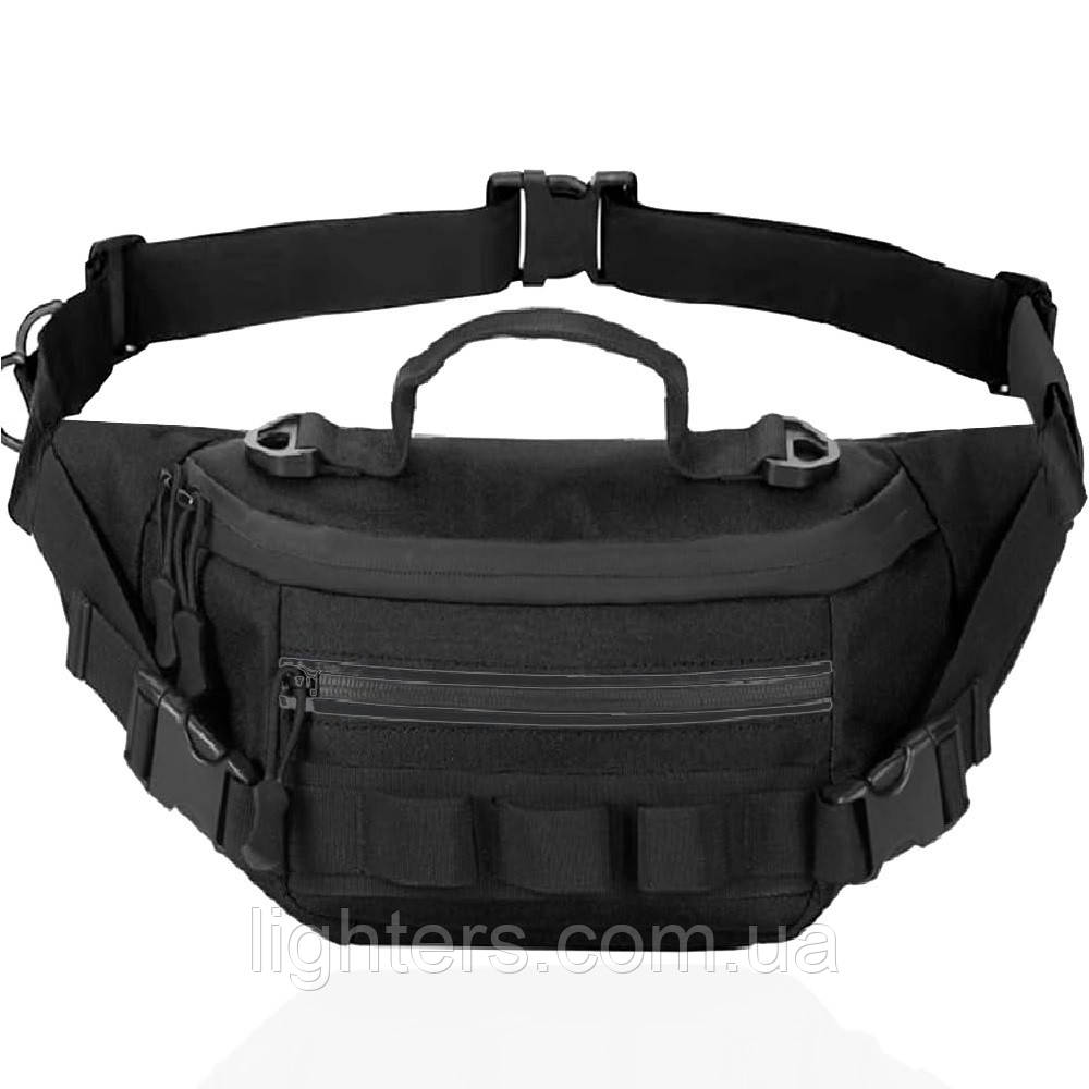 Тактическая сумка поясная Discovery армейская черная сумка на плечо повседневная B520 тактические сумки черные, фото 1