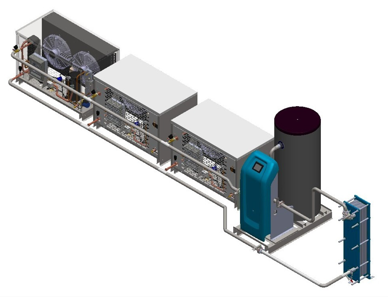Модульний чиллер для охолодження молока в потоці 8 кВт, фото 1