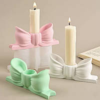 Молд для свічника «Бант», 1 шт., для гіпсу/акрилового композиту/бетону. Ок. 11 см