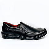 Чоловічі класичні туфлі лофери чорні шкіряні Zlett 1041 флотар чорн розмір 45, фото 4
