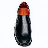 Чоловічі класичні туфлі лофери чорні шкіряні Zlett 1041 флотар чорн розмір 45, фото 3