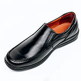 Чоловічі класичні туфлі лофери чорні шкіряні Zlett 1041 флотар чорн розмір 45, фото 8