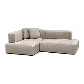 Кутовий диван зі спальним місцем MeBelle CLASSY-200 розкладний для кухні-студії, сірий беж велюр рогожка