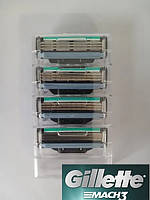 Gillette Mach 3 картриджі касети ОРИГІНАЛ-4 шт у склі