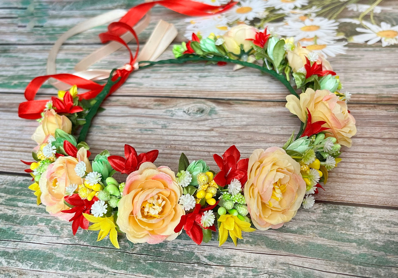 Обруч для волосся Весняночка помаранчевий, фото 1